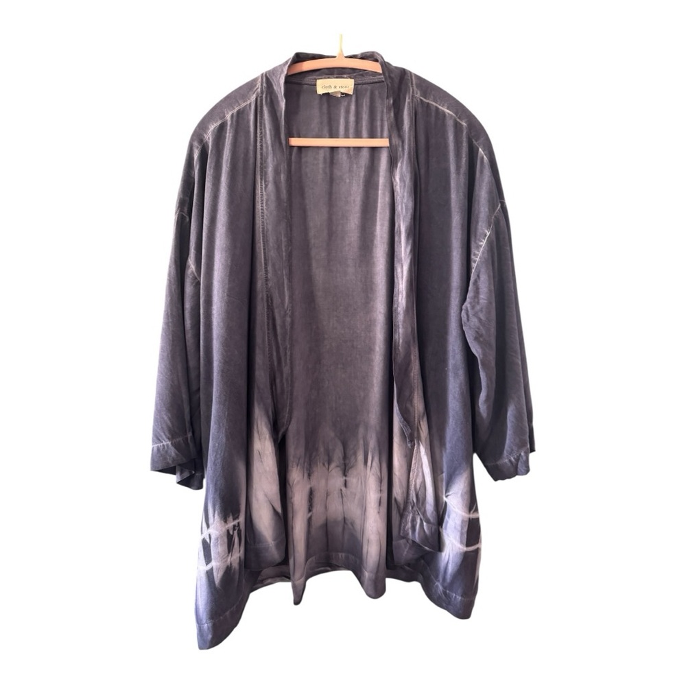 Cloth and Stone Blue Tie Dye Cardigan small